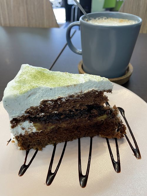 Macha a chocolate cake! A great desert to have at Moko Veggie Café - Alvalade in Lisbon