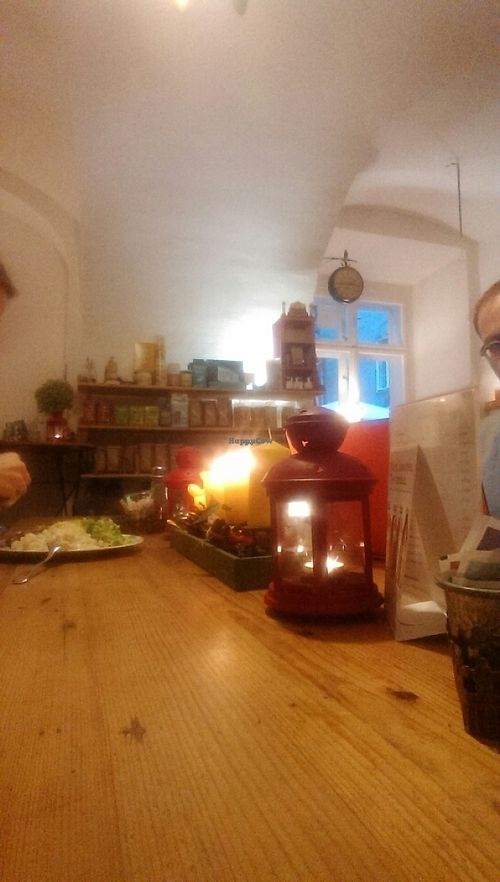 social table at Makro 1 in Vienna