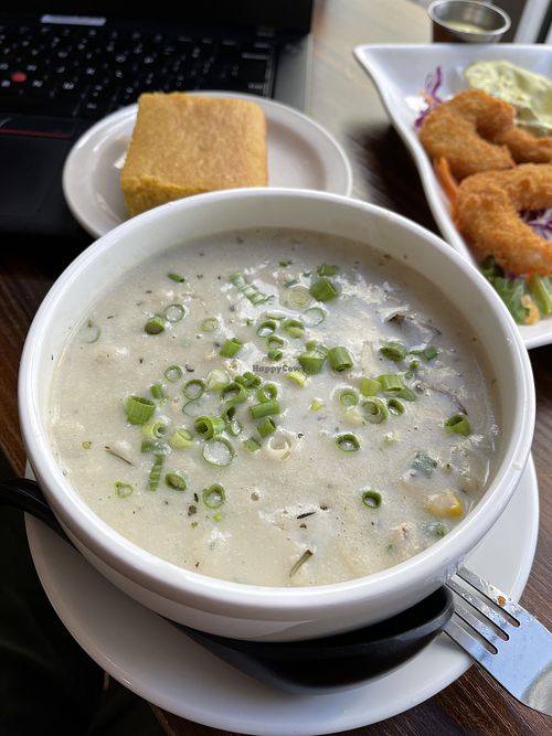 Corn Chowder  #Veganuary at Alice & Friends' Vegan Kitchen in Chicago