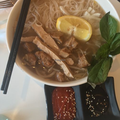 pho- super flavourful and genuine tasting. mock meat was also very good at Alice & Friends' Vegan Kitchen in Chicago