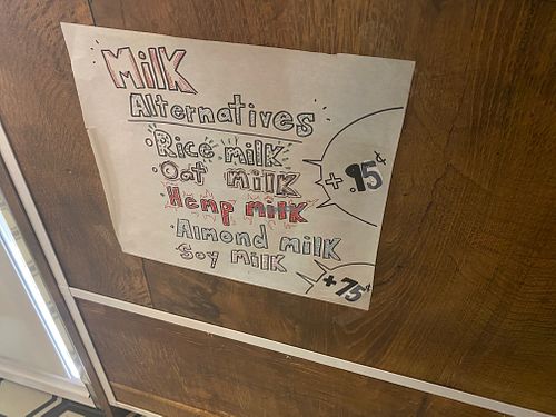 Milk alternatives at Vanila N Bean in Astoria