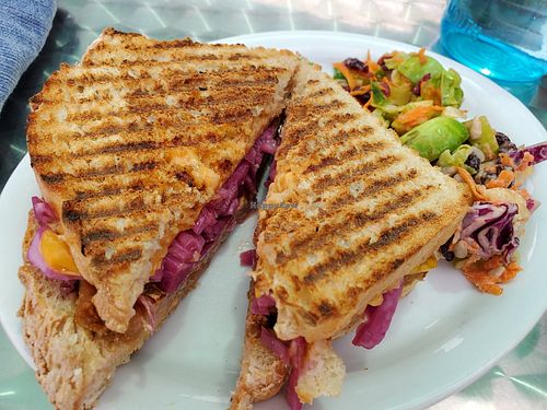 Rueben and side salad at Roots Zero Waste Market in Boise