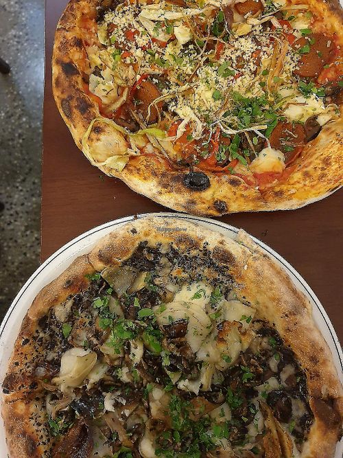 Ortolana w/added salami $32.00, Patate Tartufo $28.50 at Pizza Farro in Windsor