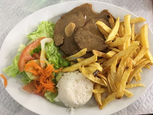 Seitan steak at Snack Bar 15 in Tomar