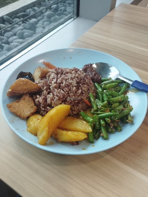 3 dishes with brown rice! at Guang Yuan 广缘 - Punggol Oasis in Northeast Singapore