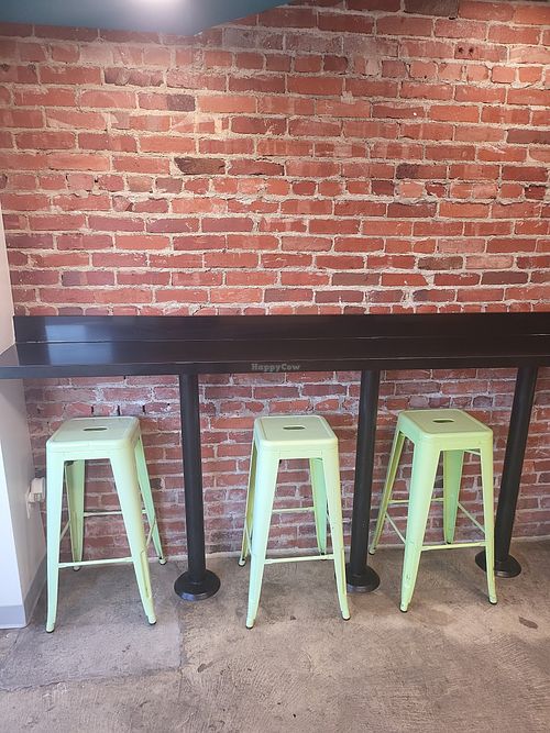 Seating at Gangster Vegan in Riverdale Park