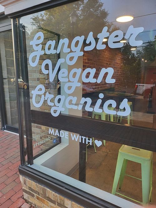 Sign in window at Gangster Vegan in Riverdale Park