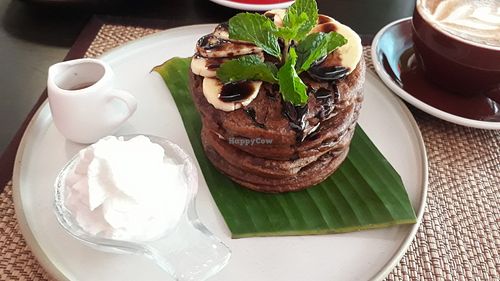Chocolate pancakes at Downtown - Vegan Garden Restaurant in Chiang Mai