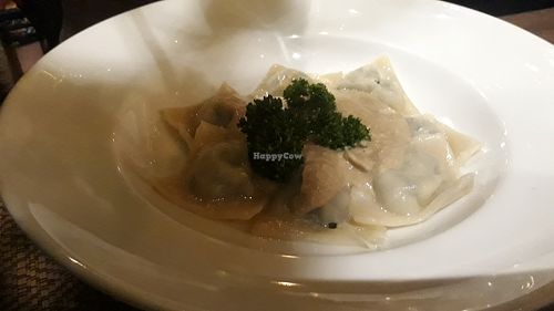 Spinach ravioli at Downtown - Vegan Garden Restaurant in Chiang Mai