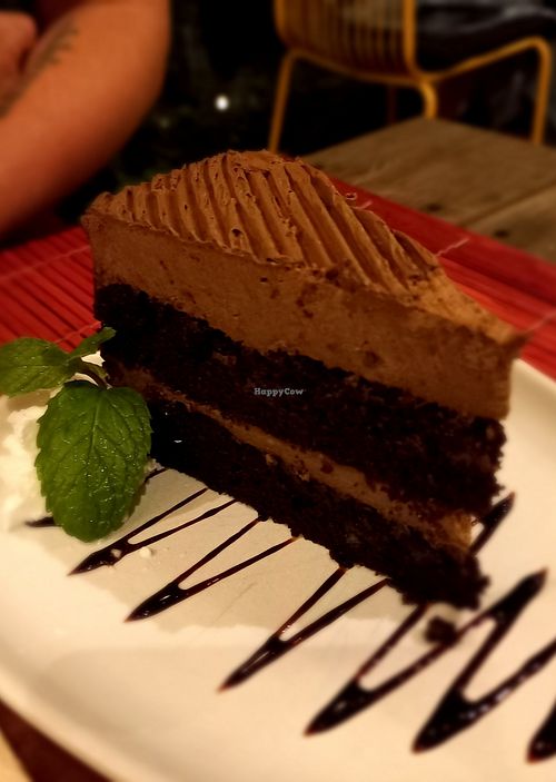 Chocolate lovers cake #Veganuary at Downtown - Vegan Garden Restaurant in Chiang Mai