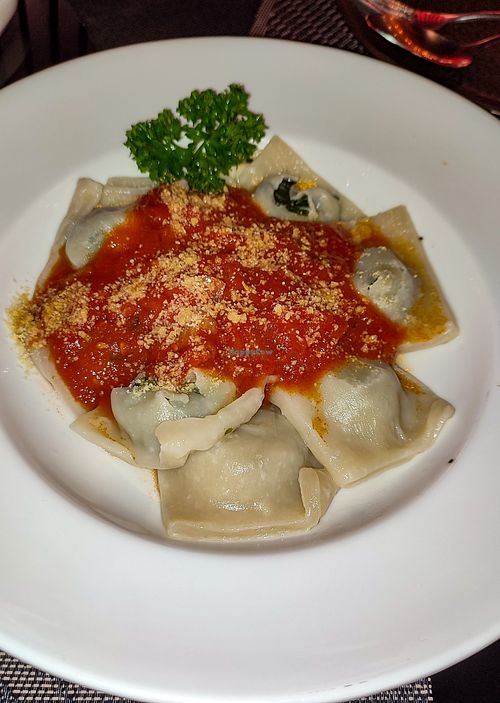 Spinach Ravioli at Downtown - Vegan Garden Restaurant in Chiang Mai