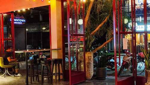 Street Front dining room at Downtown - Vegan Garden Restaurant in Chiang Mai