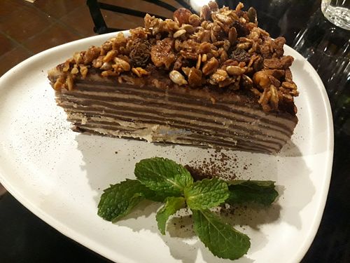 Crepe cake at Downtown - Vegan Garden Restaurant in Chiang Mai