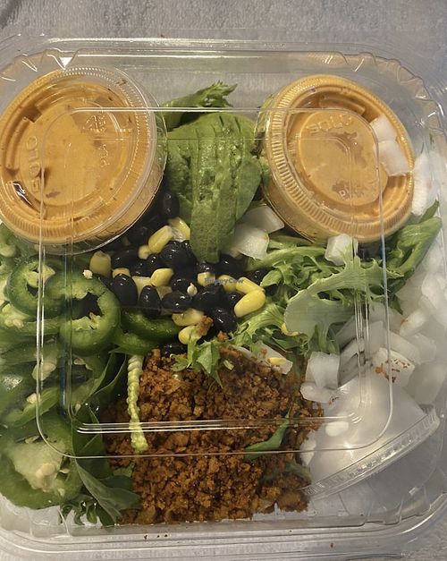 Taco salad was good but ingredients were skeet   at The Chicago Diner - Lakeview in Chicago