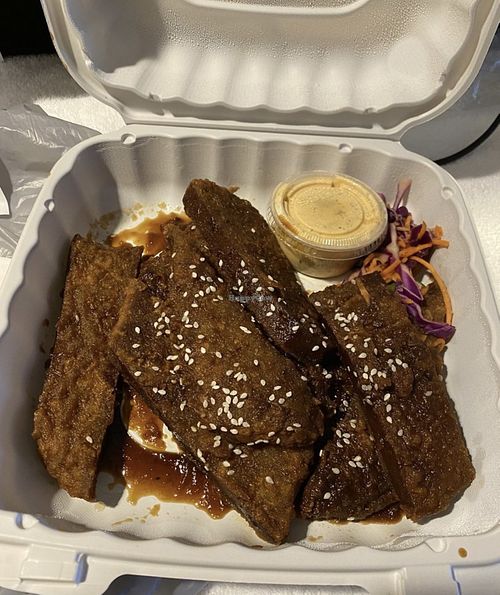 Thai Chili wings - good flavor; not a fan of the consistency   at The Chicago Diner - Lakeview in Chicago