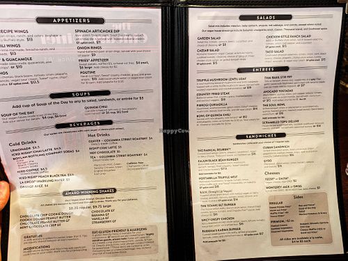 Menu page at The Chicago Diner - Lakeview at The Chicago Diner - Lakeview in Chicago