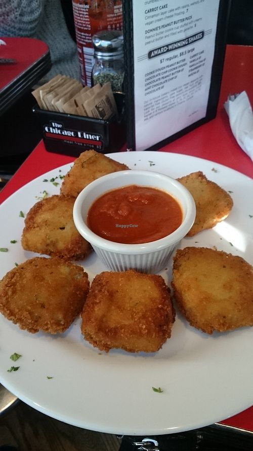 Stuffed zucchini empanaita.  at The Chicago Diner - Lakeview in Chicago