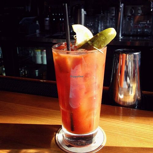 Bloody Mary with White Whiskey at The Chicago Diner - Lakeview in Chicago