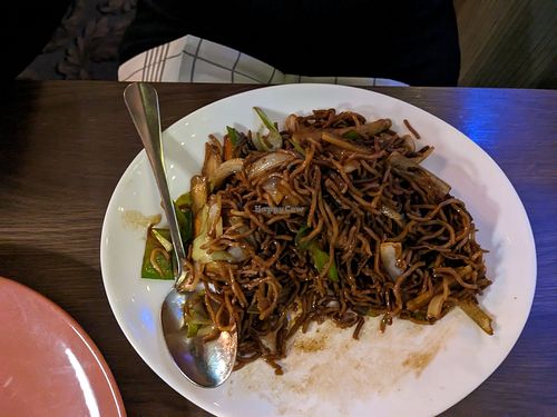 Half eaten fried noodles 😂 at Lotus in Tromsoe