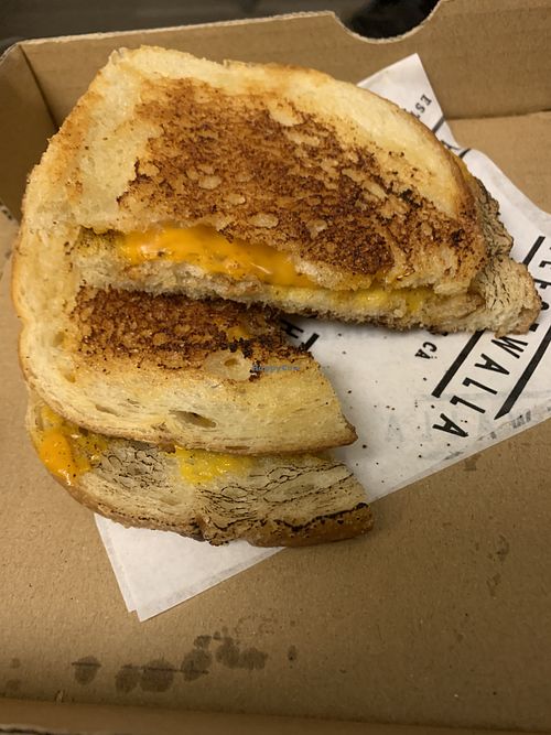 Vegan traditional grilled cheese  at Cheesewalla in Redlands