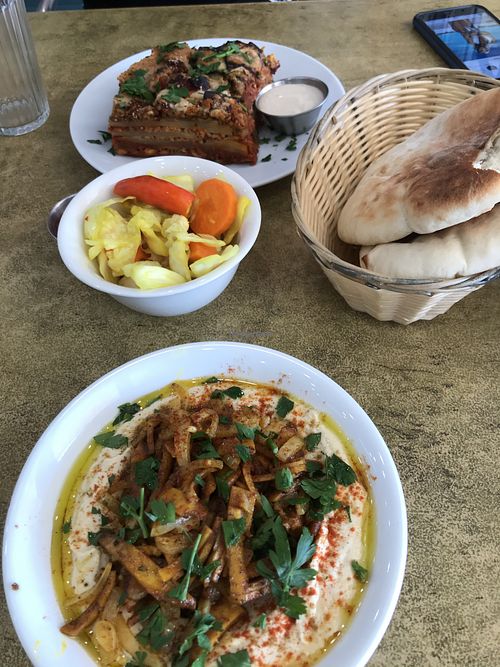 Shawarma hummus  at Yababa in Brisbane