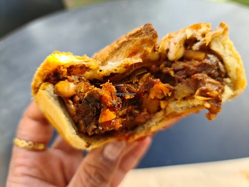 Filling has lentils and veg at Red Hill Bakery in Red Hill South