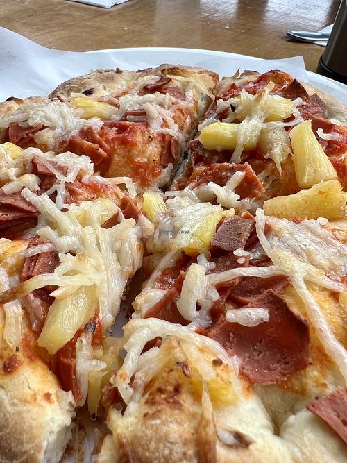Kids vegan Hawaiian pizza    at Paliottis Westside in Maple Ridge