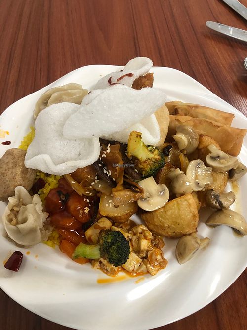 My first plate. at Su Vegan Buffet in West London