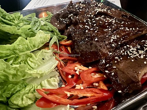Vegan duck bulgogi  at Double Rainbow Bar & Eating House in Perth