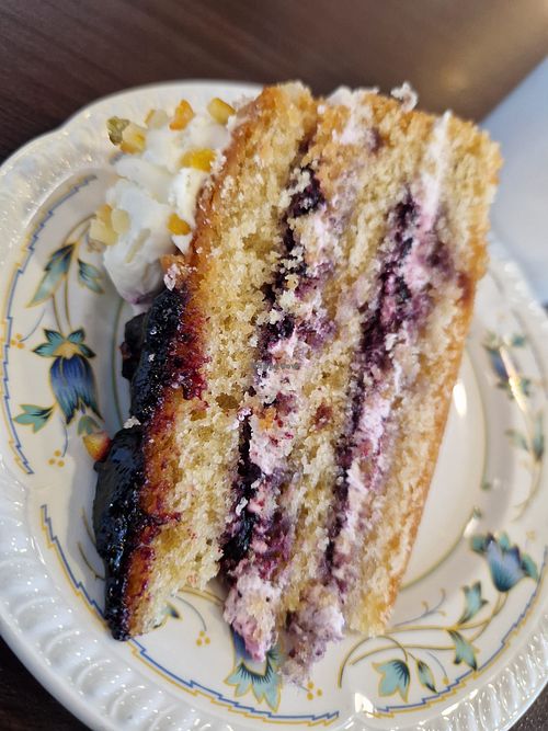 Lemon & blueberry cake was a pleasant find today at Normanby Hall cafè. at Stableyard Cafe in Scunthorpe
