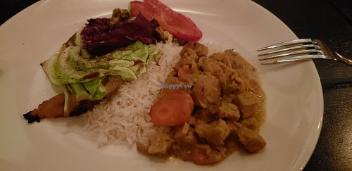 Curried Tofu, Basmati Rice and Cabbage was delicious!!!! at The Breadfruit and Rum Bar in Phoenix