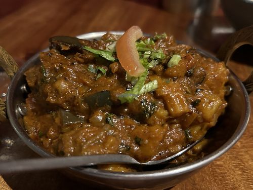 Aloo Baingan with eggplant and potatoes   at Jugnu's Little India  in Wellington