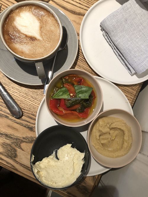 Spreads for the brunch focaccia at KLE in Zurich