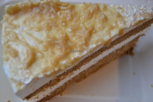 Caramel-coconut cake at Loving Hut - Na Porici in Prague