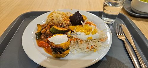 selection from the buffet at Loving Hut - Na Porici in Prague