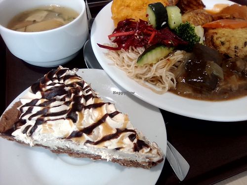 Buffet, soup and banofee pie at Loving Hut - Na Porici in Prague