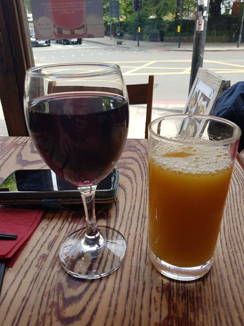 Red wine and smoothie at Itadakizen in London