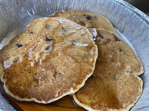 Vegan blueberry walnut pancakes at Liv & Charlie's in Lambertville