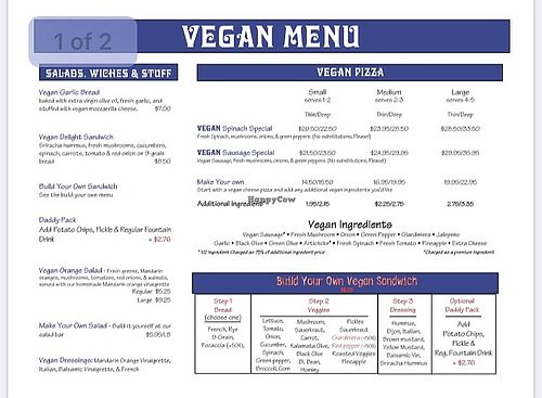 Vegan menu!  at My Pi in Chicago