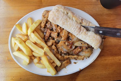 Fake steak ciabatta at Kelly's Diner in Letterkenny