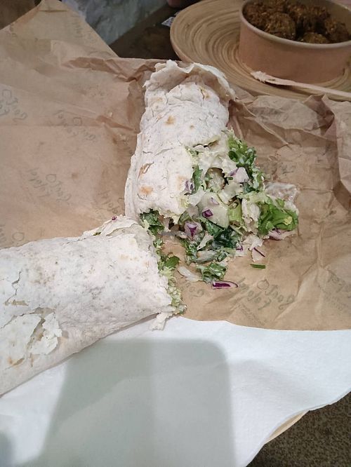 Cauliflower wrap. at Santo Falafel in Florence