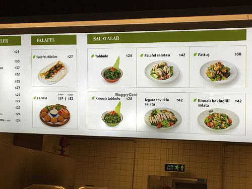 menu at Tahin - Zorlu Center in Istanbul
