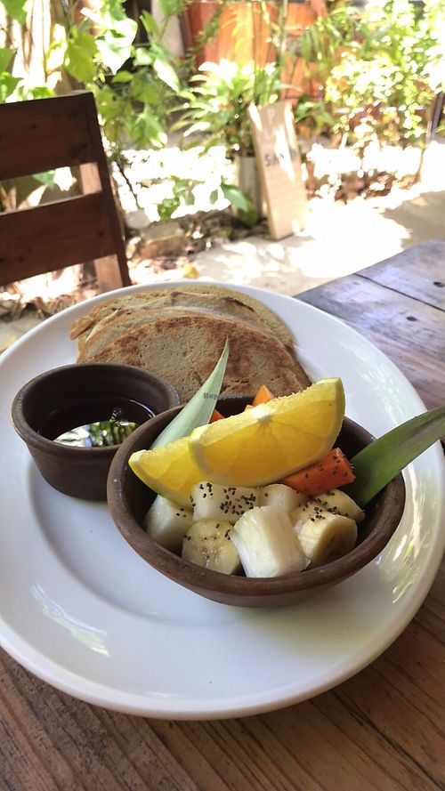 healthy pancakes made from oats  at Simon Says  in San Juan Del Sur