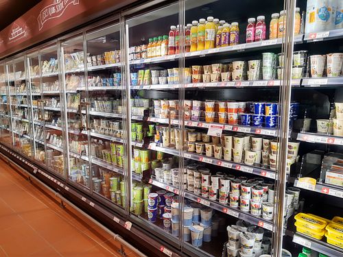 Refrigerated section, about 30% vegan at Alnatura in Luzern