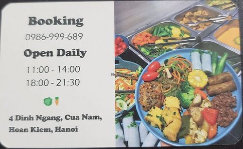 Business card back at Vegito in Hanoi