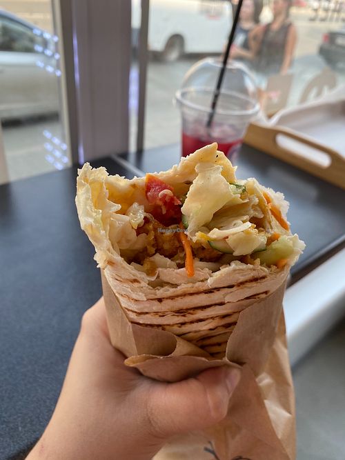 Vegan shawerma with falafel and tofu at Hypefood in Omsk