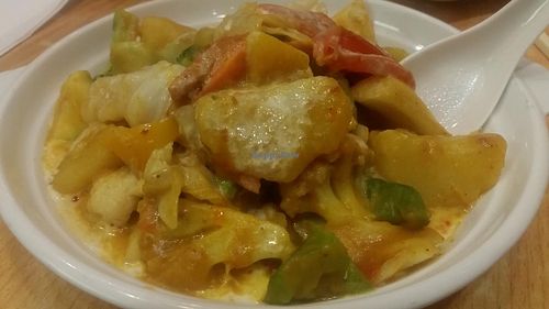 Delicious tofu curry at Kan Kee Vegetarian Food in Hong Kong Island