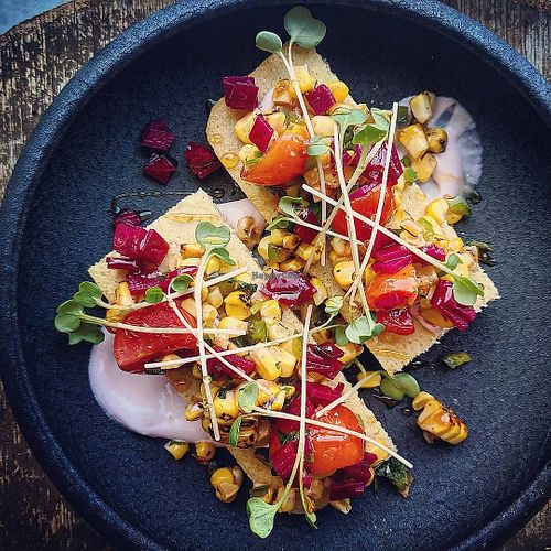 Cornbread Brushetta at Harvest 18 in Durham