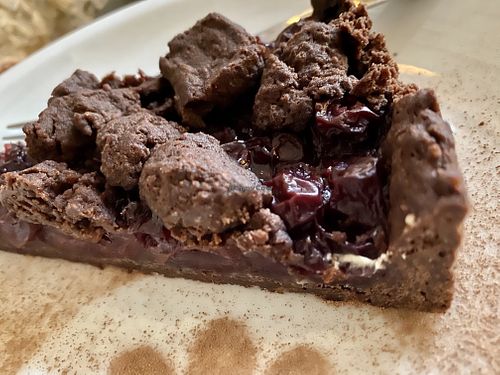 cherry chocolate cake at Katzentempel in Regensburg