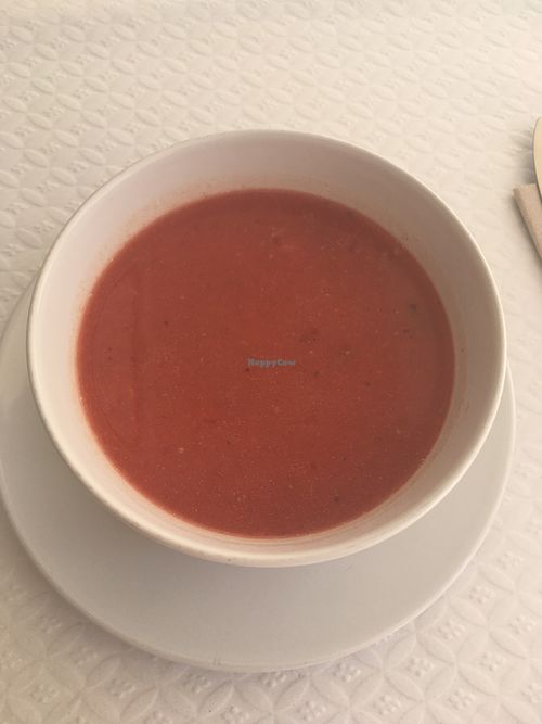 Beetroot and squash soup at Granos Espaço Vegetariano in Lisbon